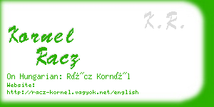kornel racz business card